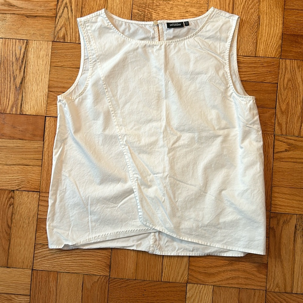 Kate Spade Saturday Sleeveless White crossover tank, Size Small, EUC